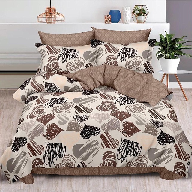 Lenjerie de pat, Pucioasa, Bumbac Finet, 6 piese, 2 Persoane, 123-P, 240 x 250cm