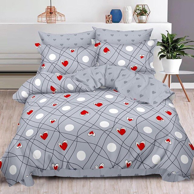 Lenjerie de pat, Pucioasa, Bumbac Finet, 6 piese, 2 Persoane, 104-P, 240 x 250cm