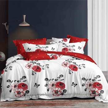 Lenjerie de pat, Pucioasa, Bumbac Finet, 6 piese, 2 Persoane, 095-P, 240 x 250cm Lenjerie de pat, Pucioasa, Bumbac Finet, 6 piese, 2 Persoane, 095-P, 240 x 250cm