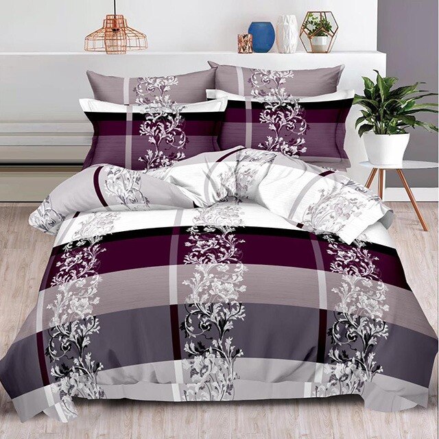 Lenjerie de pat, Pucioasa, Bumbac Finet, 6 piese, 2 Persoane, 093-P, 240 x 250cm