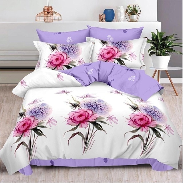 Lenjerie de pat, Pucioasa, Bumbac Finet, 6 piese, 2 Persoane, 090-P, 240 x 250cm