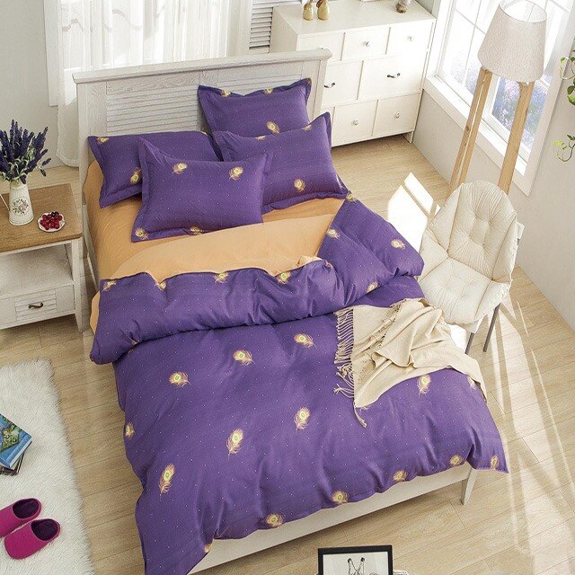 Lenjerie de pat, Pucioasa, Bumbac Satinat, 4 piese, 2 Persoane, 2699-P, 200 x 230cm