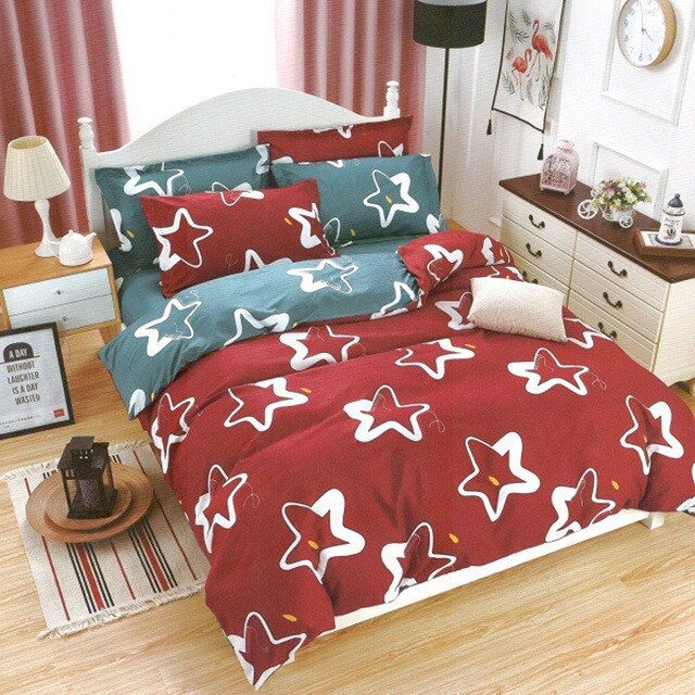 Lenjerie de pat, Pucioasa, Bumbac Satinat, 4 piese, 2 Persoane, 2668-P, 200 x 230cm