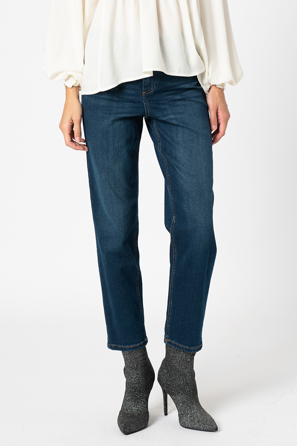 ICHI, Blugi crop drepti Raven, Bleumarin