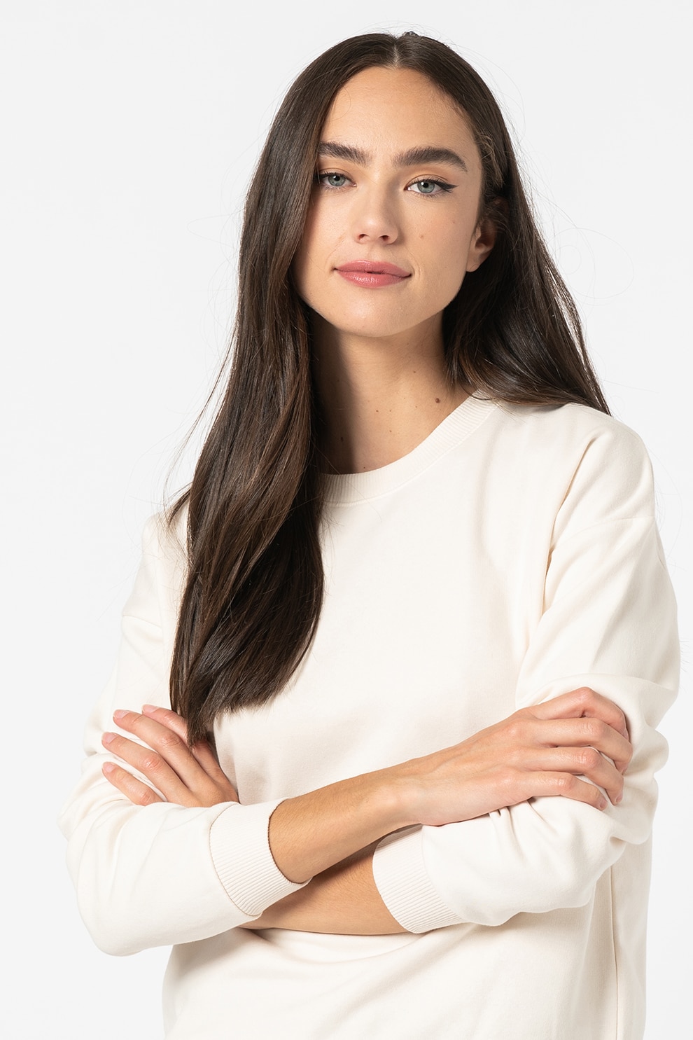 b.young, Bluza sport cu decolteu la baza gatului Bysammia, Crem