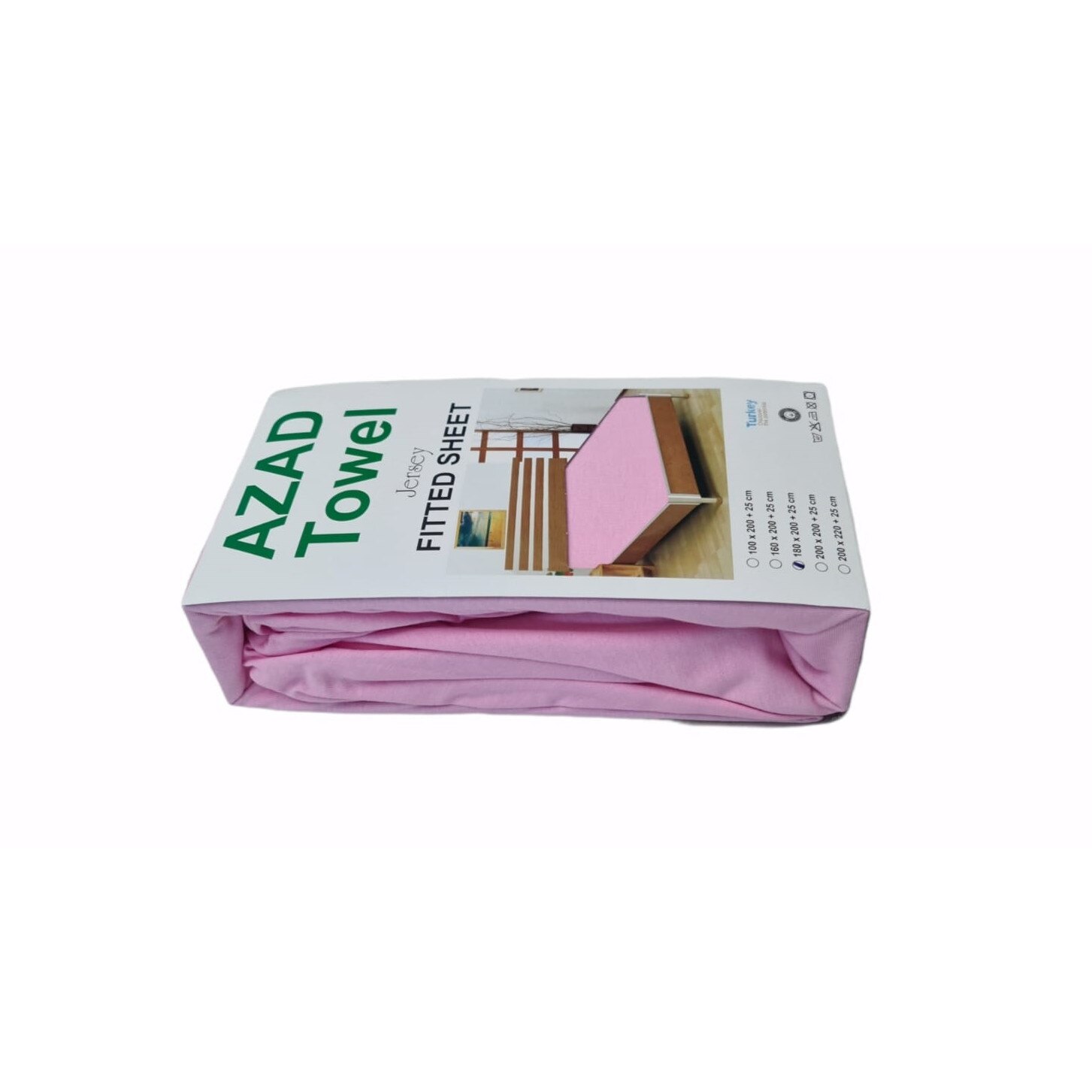 Husa de pat cu elastic, Bumbac 100%, 180 x 200 cm, Roz