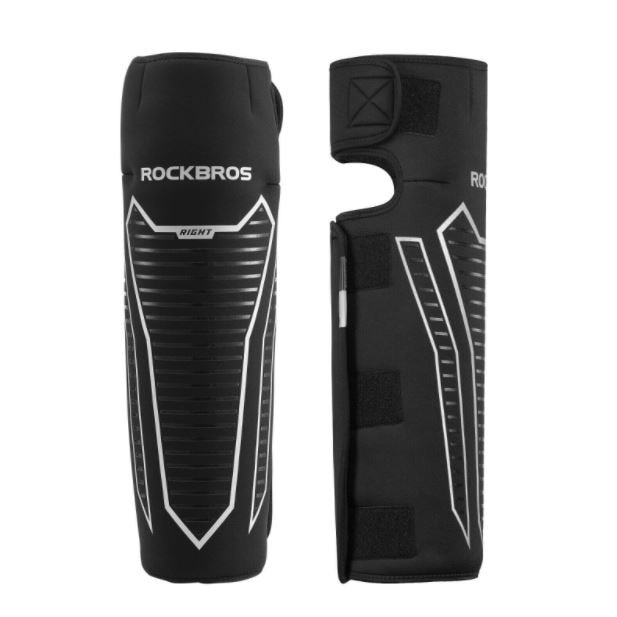 Set 2 incalzitoare pentru genunchi, Rockbros, TT009M, Poliamida/Poliester, Negru, M