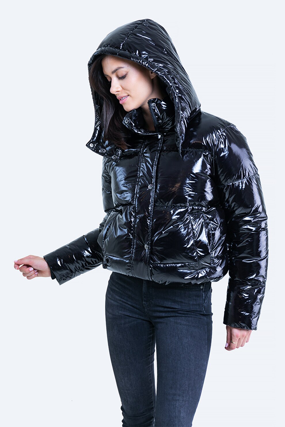 Big Star, Geaca cu gluga si aspect matlasat, Bleumarin inchis