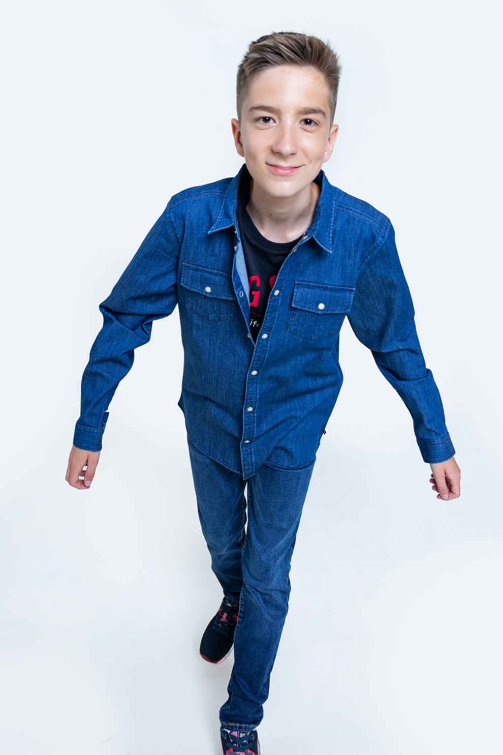 Big Star, Camasa din denim cu buzunare pe piept, Albastru