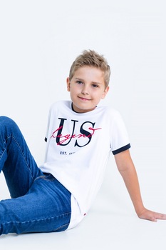 Big Star, Tricou cu imprimeu logo, Alb/Bleumarin Big Star, Tricou cu imprimeu logo, Alb/Bleumarin