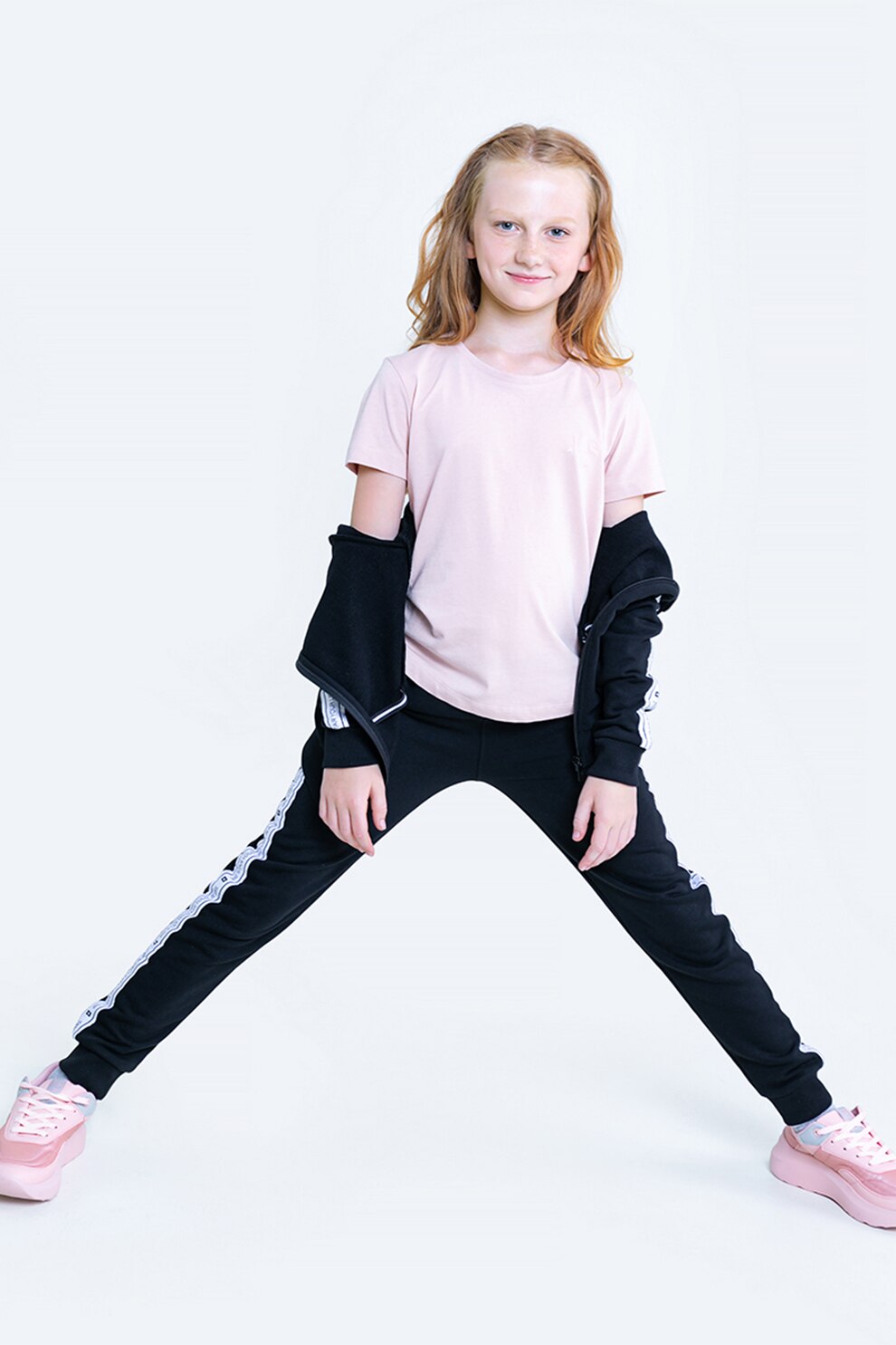 Big Star, Pantaloni sport cu snur si buzunare laterale, Negru