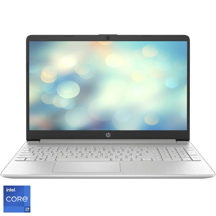 Лаптоп HP 15s-fq2031nq, Intel® Core™ i7-1165G7, 15.6", Full HD, RAM 16GB, 512GB SSD, Intel® Iris® Xᵉ Graphics, Free DOS, Natural Silver