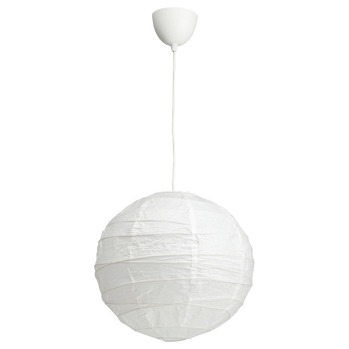 Lustra decorativa din hartie de orez, alb, diametru 46 cm