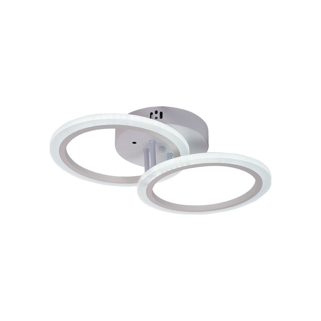 Lustra LED Clics Azul, Reglabila prin aplicatie IOS / Android sau telecomanda, Lumina calda, rece, neutra, 48W, Alba