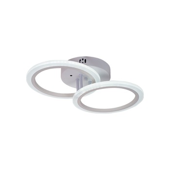 Lustra LED Clics Azul, Reglabila prin aplicatie IOS / Android sau telecomanda, Lumina calda, rece, neutra, 48W, Alba Lustra LED Clics Azul, Reglabila prin aplicatie IOS / Android sau telecomanda, Lumina calda, rece, neutra, 48W, Alba