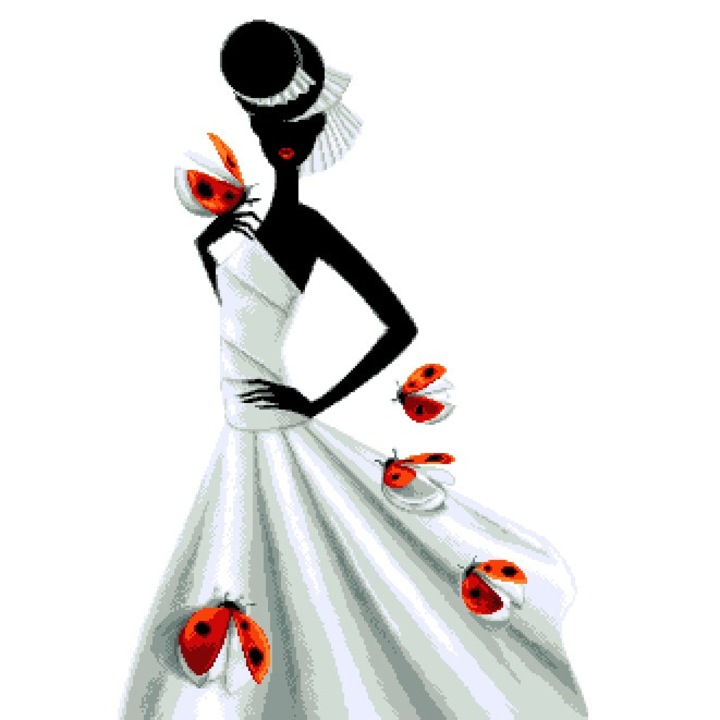 Fekete-fehér vázlatos kárpitkészlet – Gargled Bride, horgony fonal