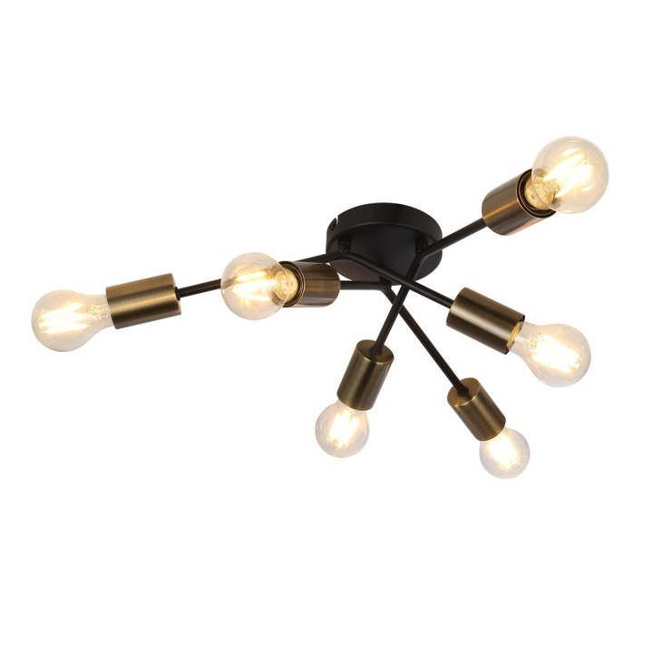 Плафон Sarini Globo, 54003-6D, черен, 6xE27