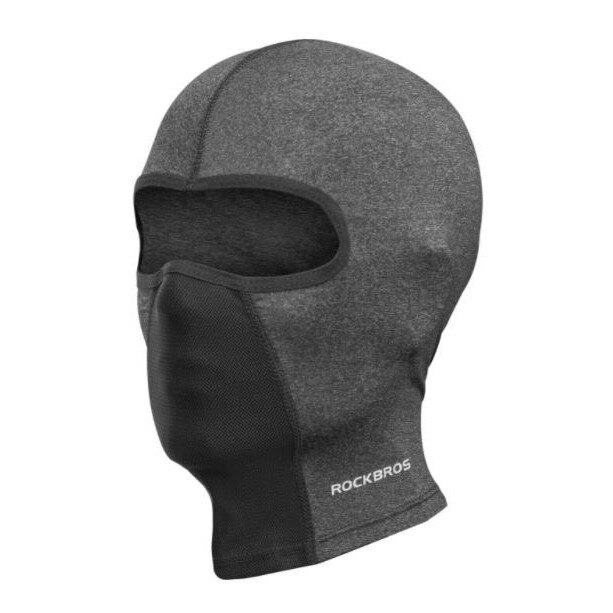 Cagula respirabila pentru moto, Rockbros, Pentru vara, Viscoza, UPF 50+, Negru/Gri