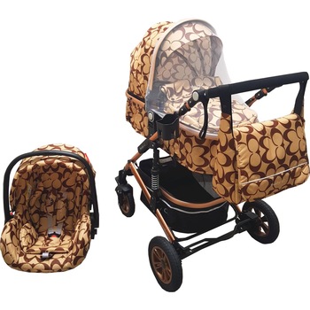 Carucior nou nascuti 3 in 1 Baby Care™ PRO 531, Cu geanta bebe, Cadru Aluminiu Gold , Amortizoare, Roti din cauciuc plin AVE, Landou, Scoica auto, Spatar reglabil 3 trepte, Plasa insecte, Beige cu imprimeu Fluturasi Maron Carucior nou nascuti 3 in 1 Baby Care™ PRO 531, Cu geanta bebe, Cadru Aluminiu Gold , Amortizoare, Roti din cauciuc plin AVE, Landou, Scoica auto, Spatar reglabil 3 trepte, Plasa insecte, Beige cu imprimeu Fluturasi Maron