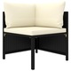 Set mobilier de gradina cu perne vidaXL, 5 piese, negru, poliratan, 3059780