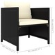 Set mobilier de gradina cu perne vidaXL, 5 piese, negru, poliratan, 3059780