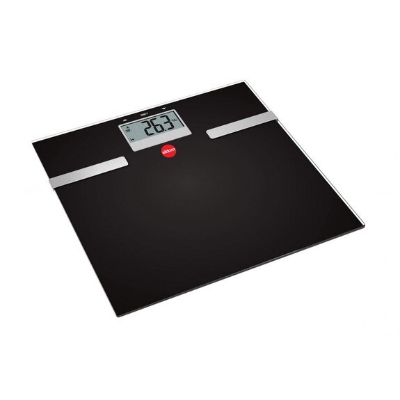 Cantar electronic de persoane ELDOM TWO130 IMC, 150 kg, Oprire automata, Sticla, Negru