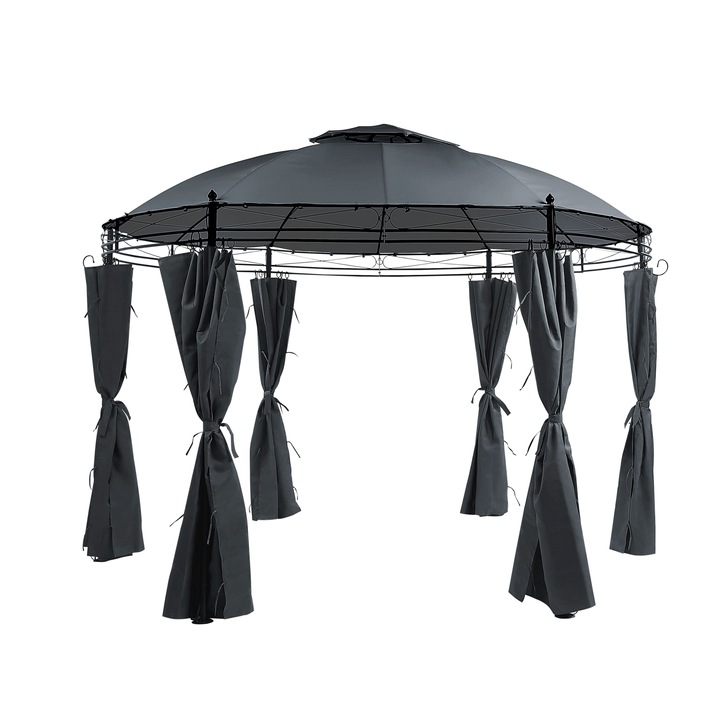 SAFARA Grafitszürke Kerek Pavilon D 368 cm