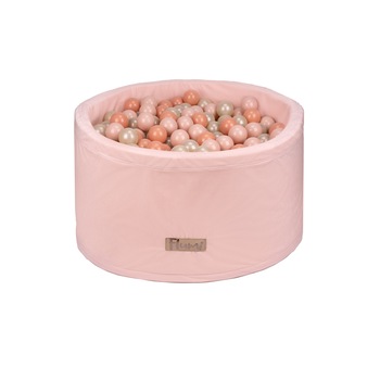 Piscina Uscata Pentru Copii 200 Bile , 90X40 CM, Catifea Roz pudra , Bile Piersici Piscina Uscata Pentru Copii 200 Bile , 90X40 CM, Catifea Roz pudra , Bile Piersici