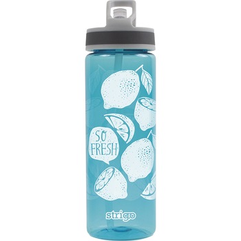 Sticla de baut, Strigo, cu pai, Albastru, 600 ml Sticla de baut, Strigo, cu pai, Albastru, 600 ml