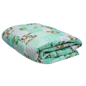 Pilota matlasata Green Flowers Somnart, 200x220 cm, microfibra, umplutura 250 g/mp Pilota matlasata Green Flowers Somnart, 200x220 cm, microfibra, umplutura 250 g/mp
