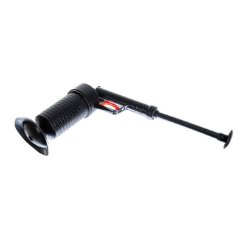 Pompa de aer comprimat tip pistol pentru desfundat tevi sau chiuvete, cu 4 duze, 25x27 cm, negru Pompa de aer comprimat tip pistol pentru desfundat tevi sau chiuvete, cu 4 duze, 25x27 cm, negru