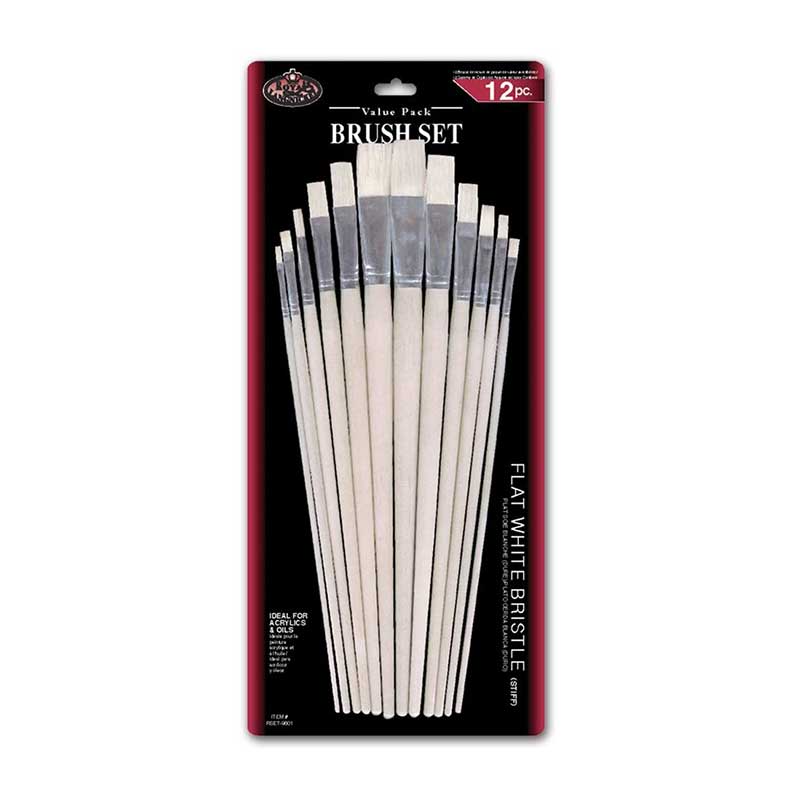Set 12 pensule late, fir natural White Bristle Royal