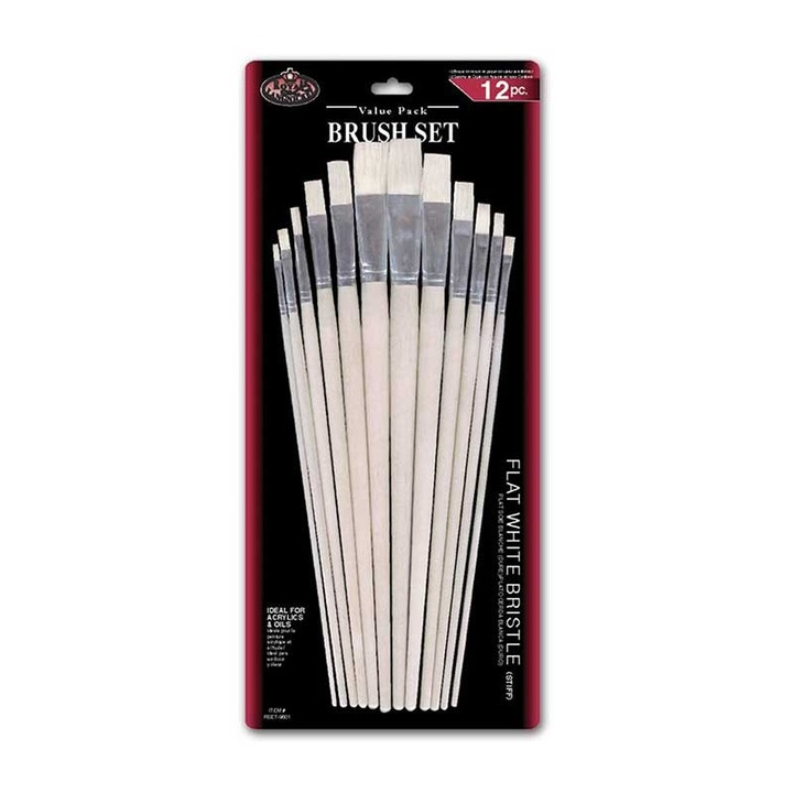 Set 12 pensule late, fir natural White Bristle Royal