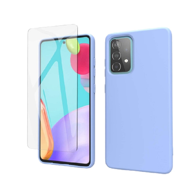 Husa silicon antisoc cu microfibra in interior compatibila cu Samsung Galaxy A52s / A52 5G Mov