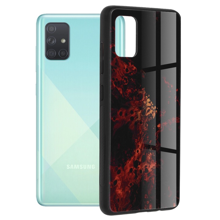 Кейс за Samsung Galaxy A71 4G, Techsuit Glaze Series, Red Nebula