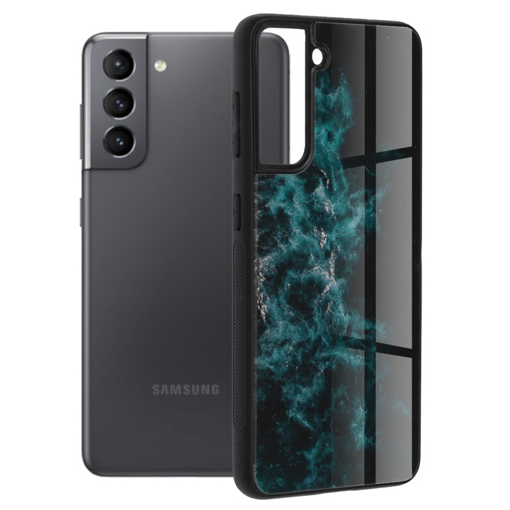 Кейс за Samsung Galaxy S21 5G, Techsuit Glaze Series, Blue Nebula