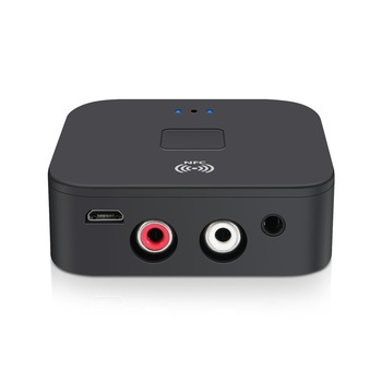 Adaptor/Convertor audio bluetooth la analog 2xRCA+jack 3.5mm, mama-mama, alimentator retea 1A Adaptor/Convertor audio bluetooth la analog 2xRCA+jack 3.5mm, mama-mama, alimentator retea 1A