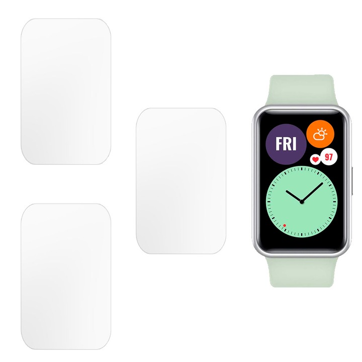 3 db SILKASE matt fólia készlet Huawei Watch Fithez, szilikon, megújuló, teljes kijelzős