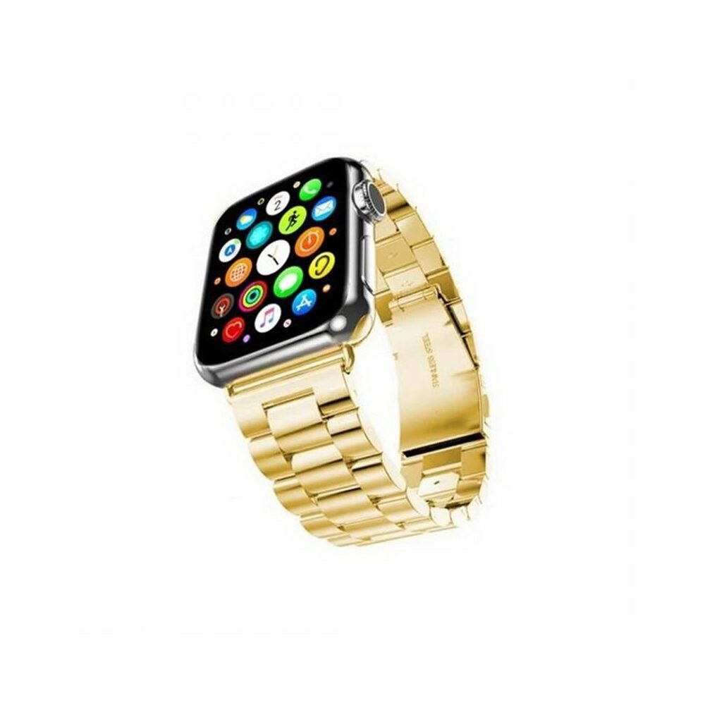 Curea Mercury Clasic Metal pentru Apple Watch 4/5/6/SE 44 mm, Otel Inoxidabil, Auriu