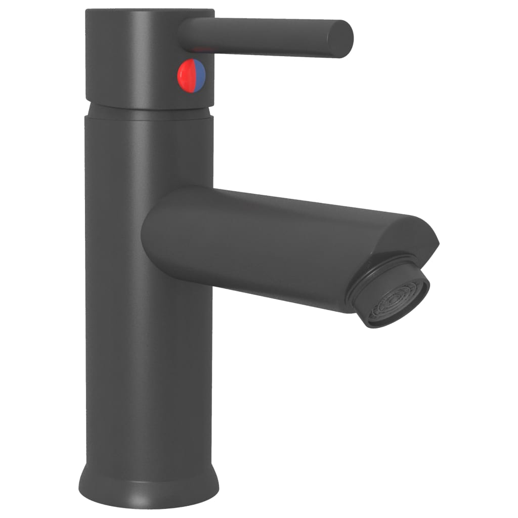 Robinet de chiuveta pentru baie vidaXL, Metal, 130 x 176 mm, Gri