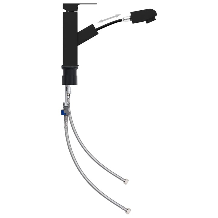 vidaXL fekete kihúzható fürdőszobai mosdócsaptelep 157 x 172 mm 149076