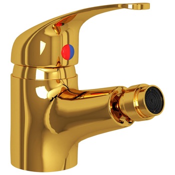 Baterie mixer de baie pentru bideu vidaXL, Metal, 13 x 12 cm, Auriu Baterie mixer de baie pentru bideu vidaXL, Metal, 13 x 12 cm, Auriu
