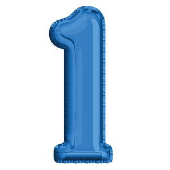 Balon din Folie de aluminiu, Albastru, Cifra 1, diametru 40 cm, Robentoys