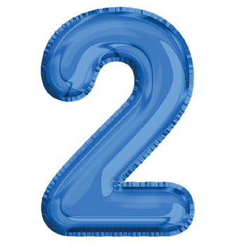 Balon din Folie de aluminiu, Albastru, Cifra 2, diametru 40 cm, Robentoys Balon din Folie de aluminiu, Albastru, Cifra 2, diametru 40 cm, Robentoys