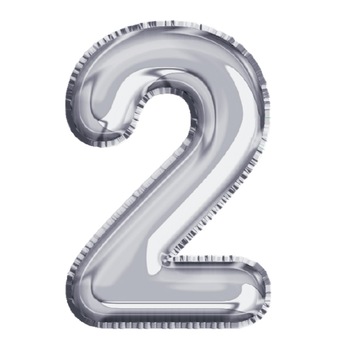 Balon din Folie de aluminiu, Argintiu, Cifra 2, diametru 40 cm, Robentoys Balon din Folie de aluminiu, Argintiu, Cifra 2, diametru 40 cm, Robentoys