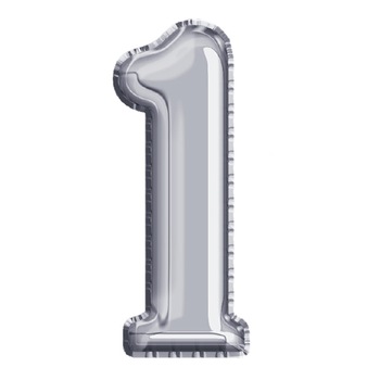 Balon din Folie de aluminiu, Argintiu, Cifra 1, diametru 40 cm, Robentoys Balon din Folie de aluminiu, Argintiu, Cifra 1, diametru 40 cm, Robentoys