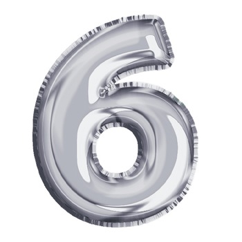 Balon din Folie de aluminiu, Argintiu, Cifra 6, diametru 40 cm, Robentoys Balon din Folie de aluminiu, Argintiu, Cifra 6, diametru 40 cm, Robentoys