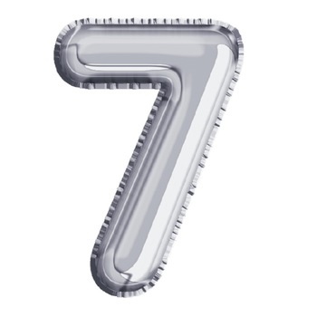 Balon din Folie de aluminiu, Argintiu, Cifra 7, diametru 40 cm, Robentoys Balon din Folie de aluminiu, Argintiu, Cifra 7, diametru 40 cm, Robentoys