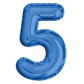 Balon din Folie de aluminiu, Albastru, Cifra 5, diametru 81 cm, Robentoys