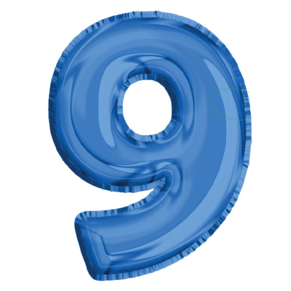 Balon din Folie de aluminiu, Albastru, Cifra 9, diametru 81 cm, Robentoys